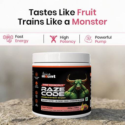 BeingMount Raze Code Pre-Workout – Clean Energy, Focus & Endurance Formula