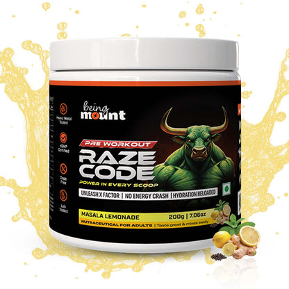 BeingMount Raze Code Pre-Workout – Clean Energy, Focus & Endurance Formula