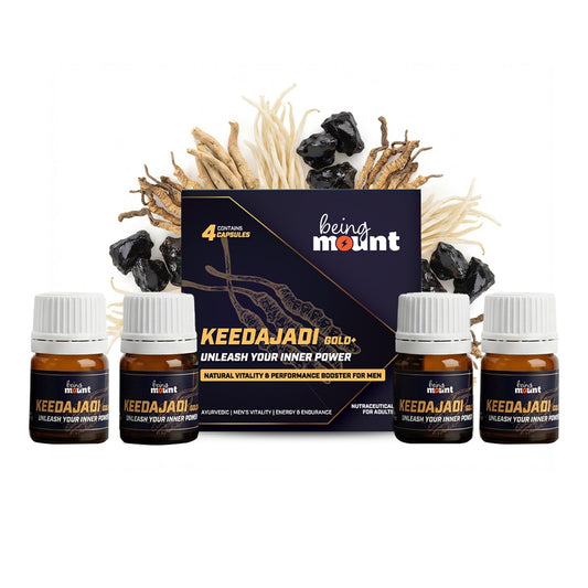 BeingMount Keedajadi Gold+ Capsules for Men | Ayurvedic Vitality & Performance Support (4 cap.)