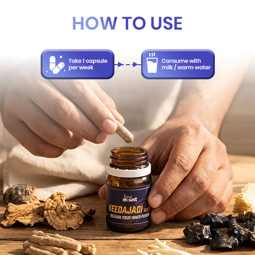 BeingMount Keedajadi Gold+ Capsules for Men | Ayurvedic Vitality & Performance Support (4 cap.)