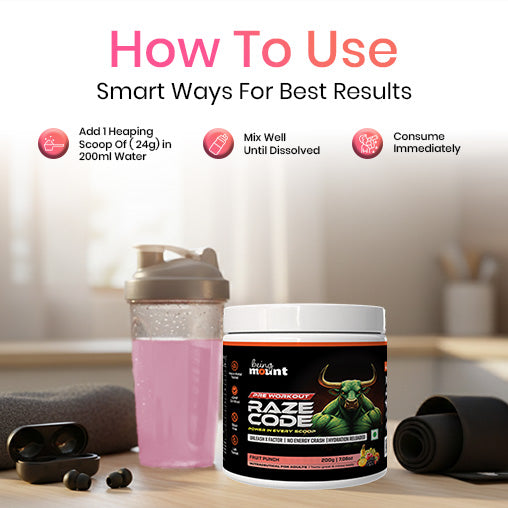 BeingMount Raze Code Pre-Workout – Clean Energy, Focus & Endurance Formula