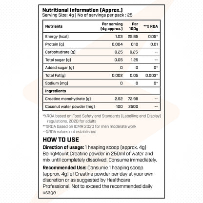 BeingMount Creatine Lemon Flavour