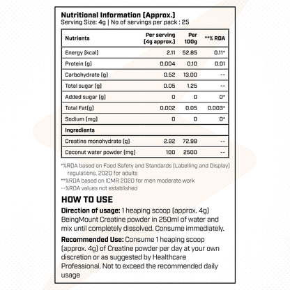 BeingMount Creatine Litchi Flavour