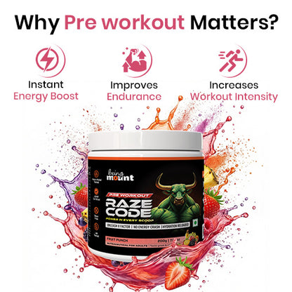BeingMount Raze Code Pre-Workout – Clean Energy, Focus & Endurance Formula